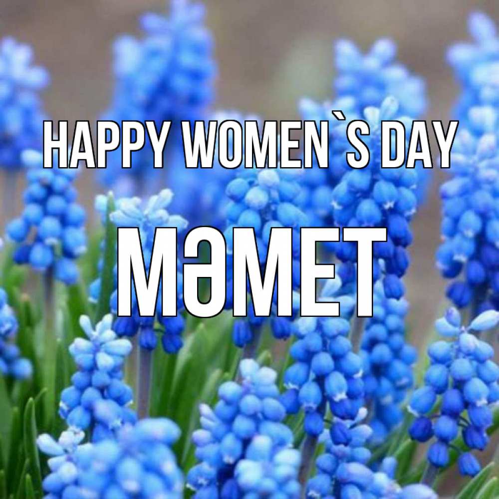 Greetings card с именем, Мәмет happy women`s day Поздравительная открытка для женщин с цветами на праздничную дату Greetings with text for free download 